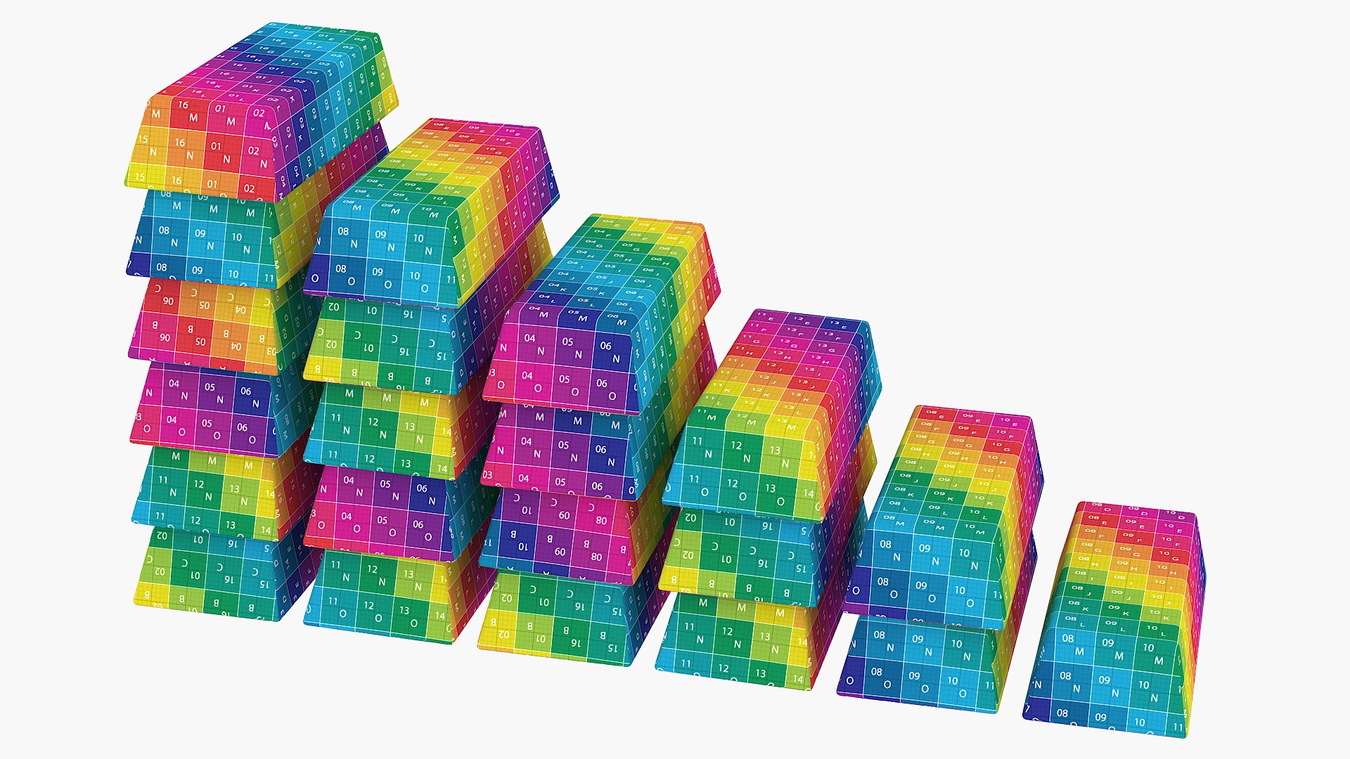 3D Model Gold Bar Stepped Stack - TurboSquid 2267271