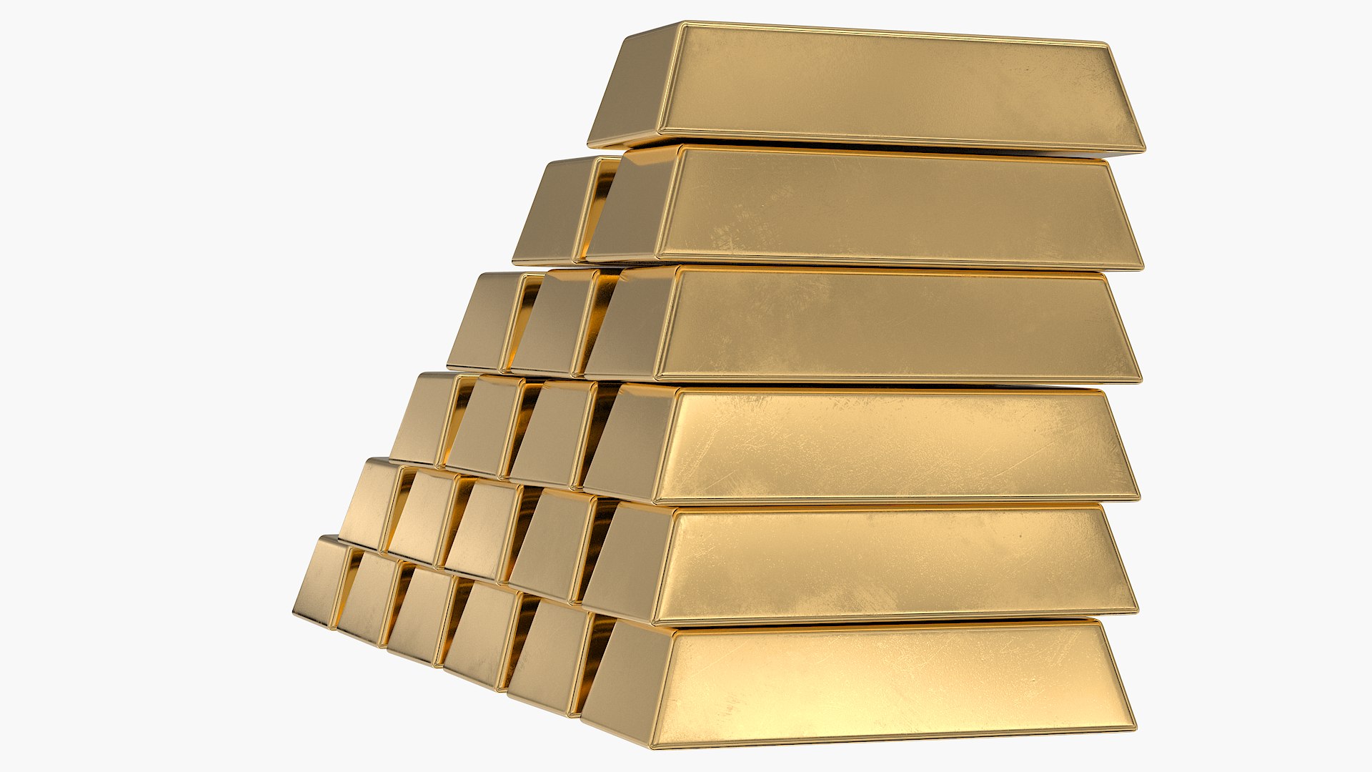 3D Model Gold Bar Stepped Stack - TurboSquid 2267271