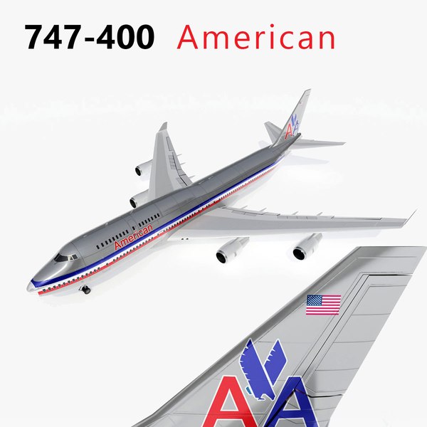 747-400 airliner american 747 jumbo 3d 3ds