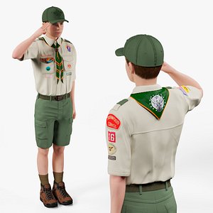 3D Saluting Boy Scout