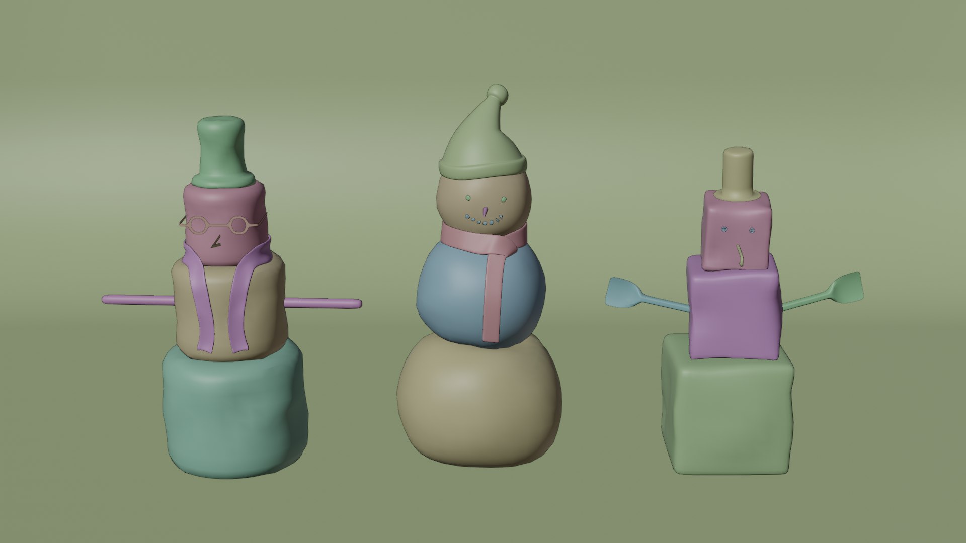 3D Model Snowmen - TurboSquid 1829236