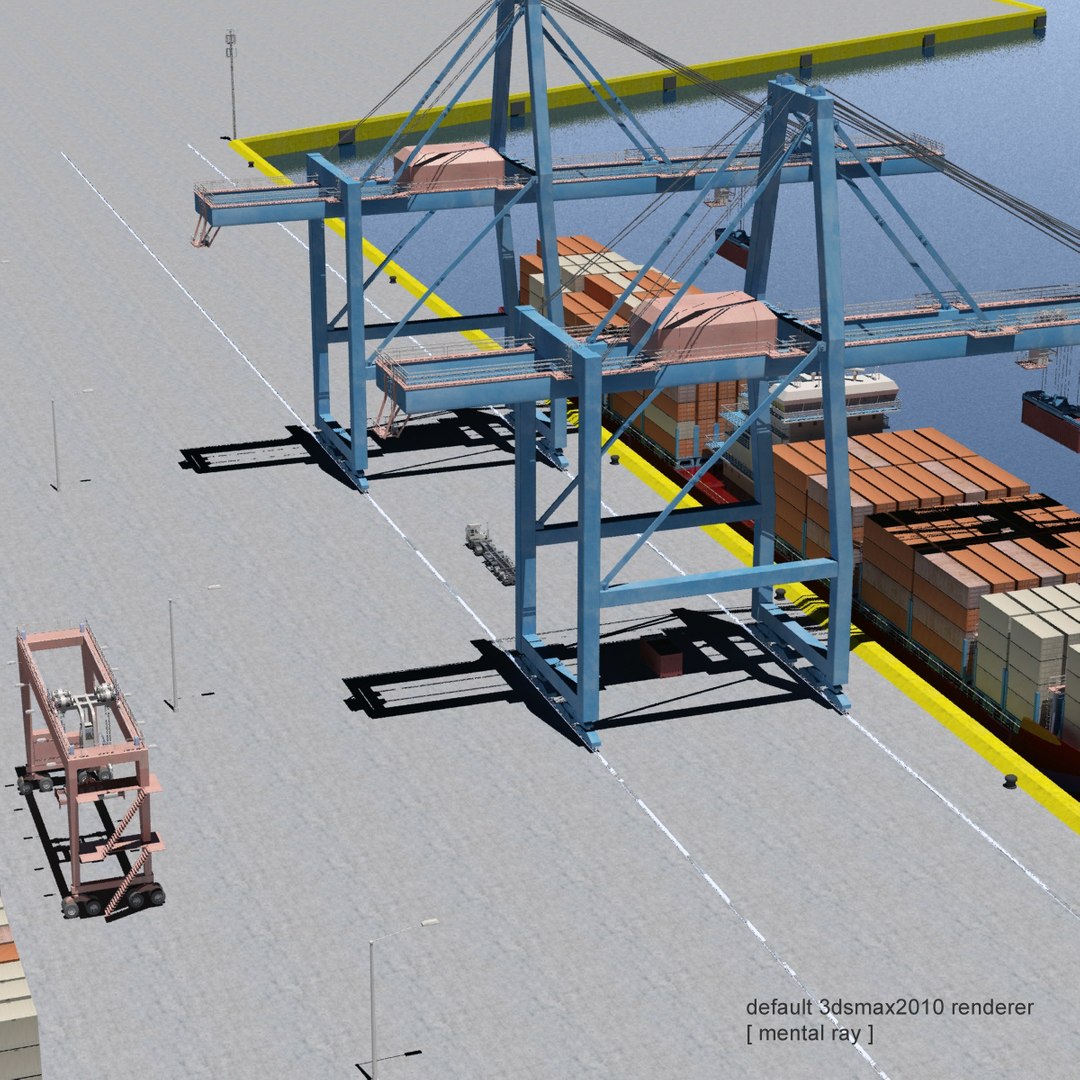 3d container terminal scene