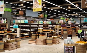 Supermarket Grocery Store Interior