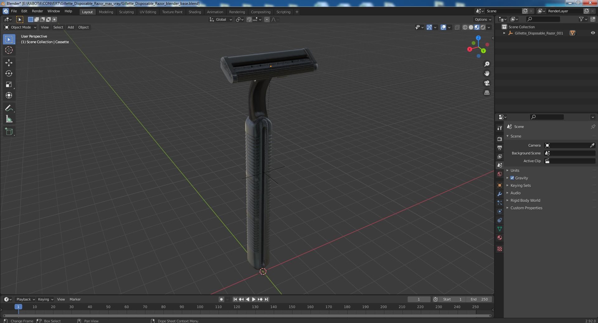 3D Gillette Disposable Razor - TurboSquid 1951721