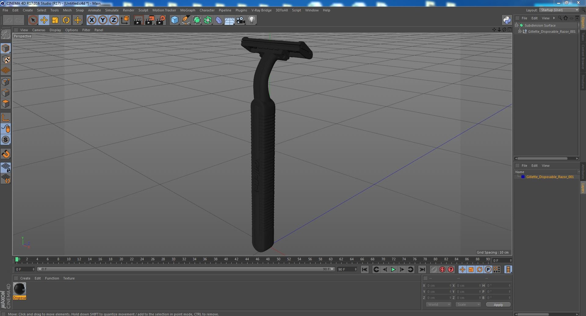 3D Gillette Disposable Razor - TurboSquid 1951721