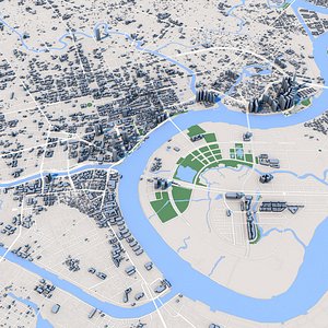 3D model Ho Chi Minh City Vietnam Map 3D Model