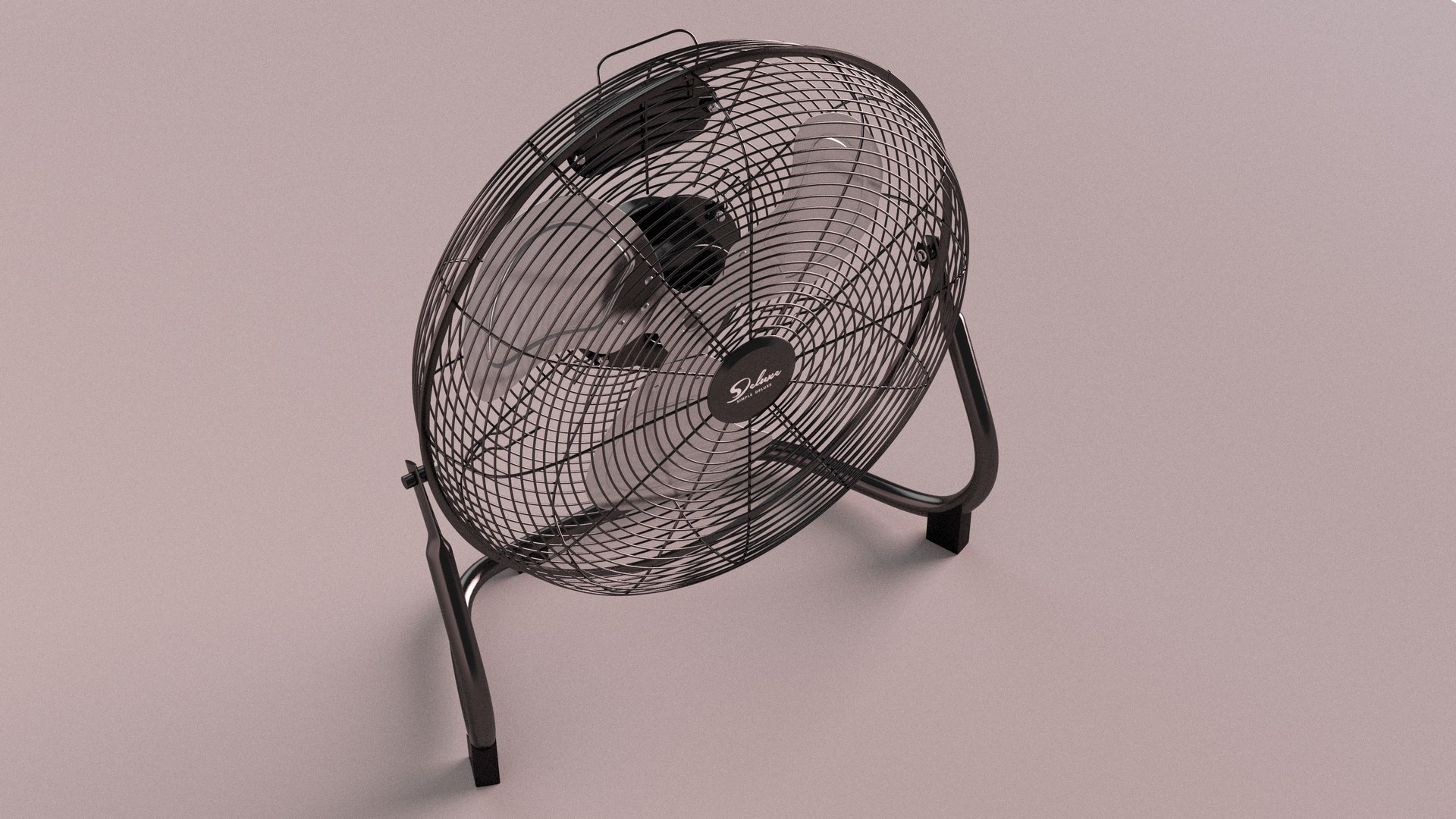 Small Floor Simple Deluxe Fan Black 3D Model - TurboSquid 2115313