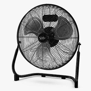 Small Floor Simple Deluxe Fan Black 3D model