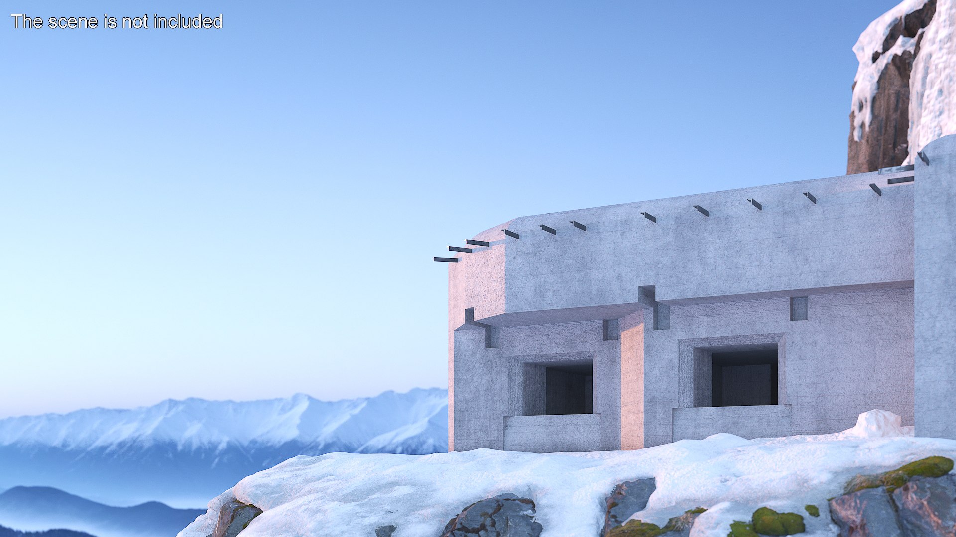Concrete Military Bunker Structure 3D model preview
