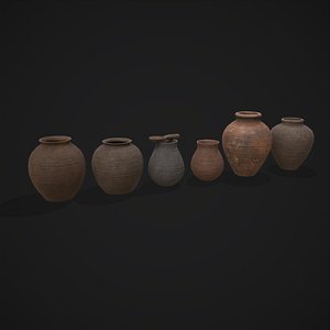 Beautiful Pottery Set 3D