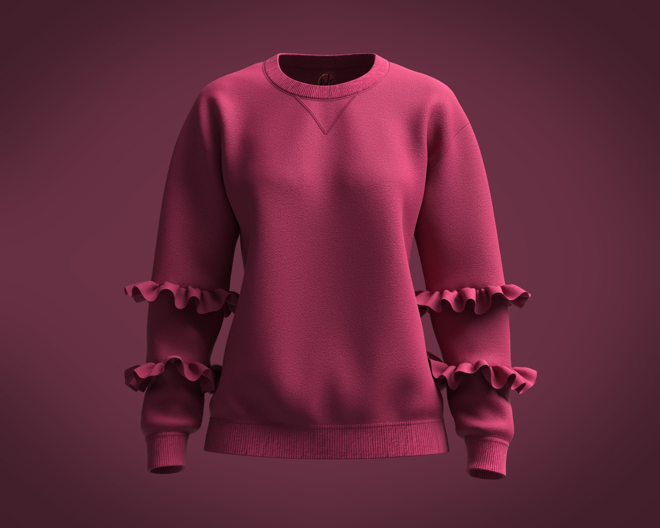 Girls-Ruffle Sleeve Drop Shoulder Sweatshirt 3D model - TurboSquid 2050924