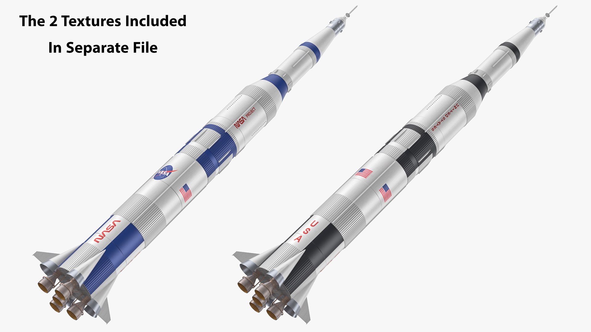 Full NASA Space Rockets Collection 3D model https://p.turbosquid.com/ts-thumb/e3/hTAqrg/dA/saturnvrocket16/jpg/1720088097/1920x1080/fit_q87/e8dd8b2c1f2888bfe5390282e8e9c8986a618b93/saturnvrocket16.jpg
