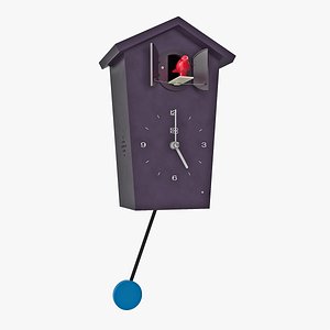 Cuckoo Clock Black Rigged 3D Model