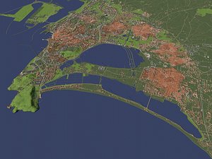 Cagliari Italy - city and urban 3D
