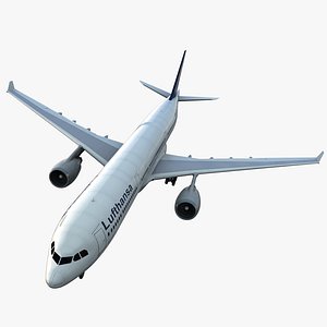 Jet Airliner Airbus A330-300 Lufthansa 3d Model