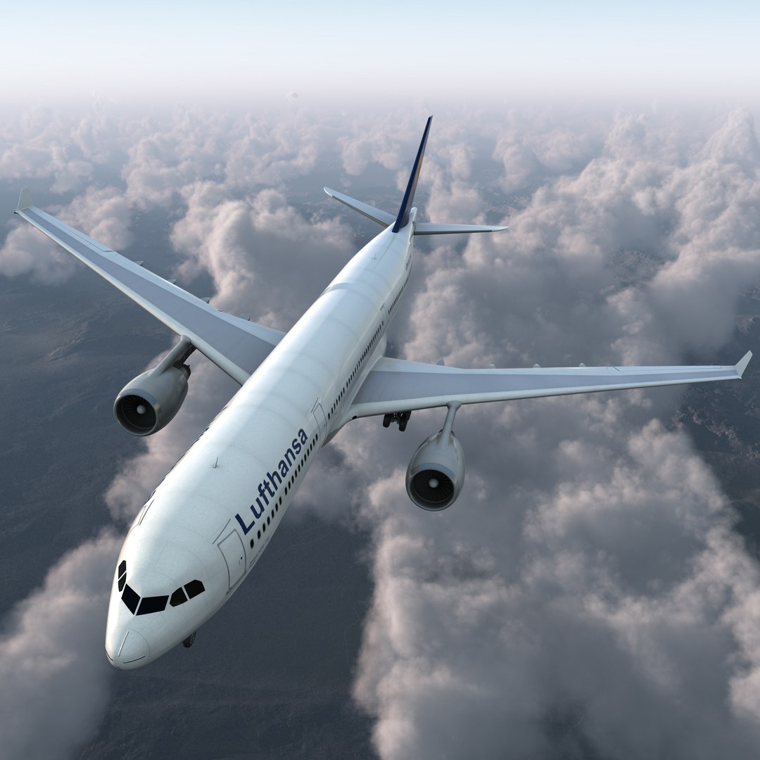 Jet Airliner Airbus A330-300 Lufthansa 3d Model 3D model preview