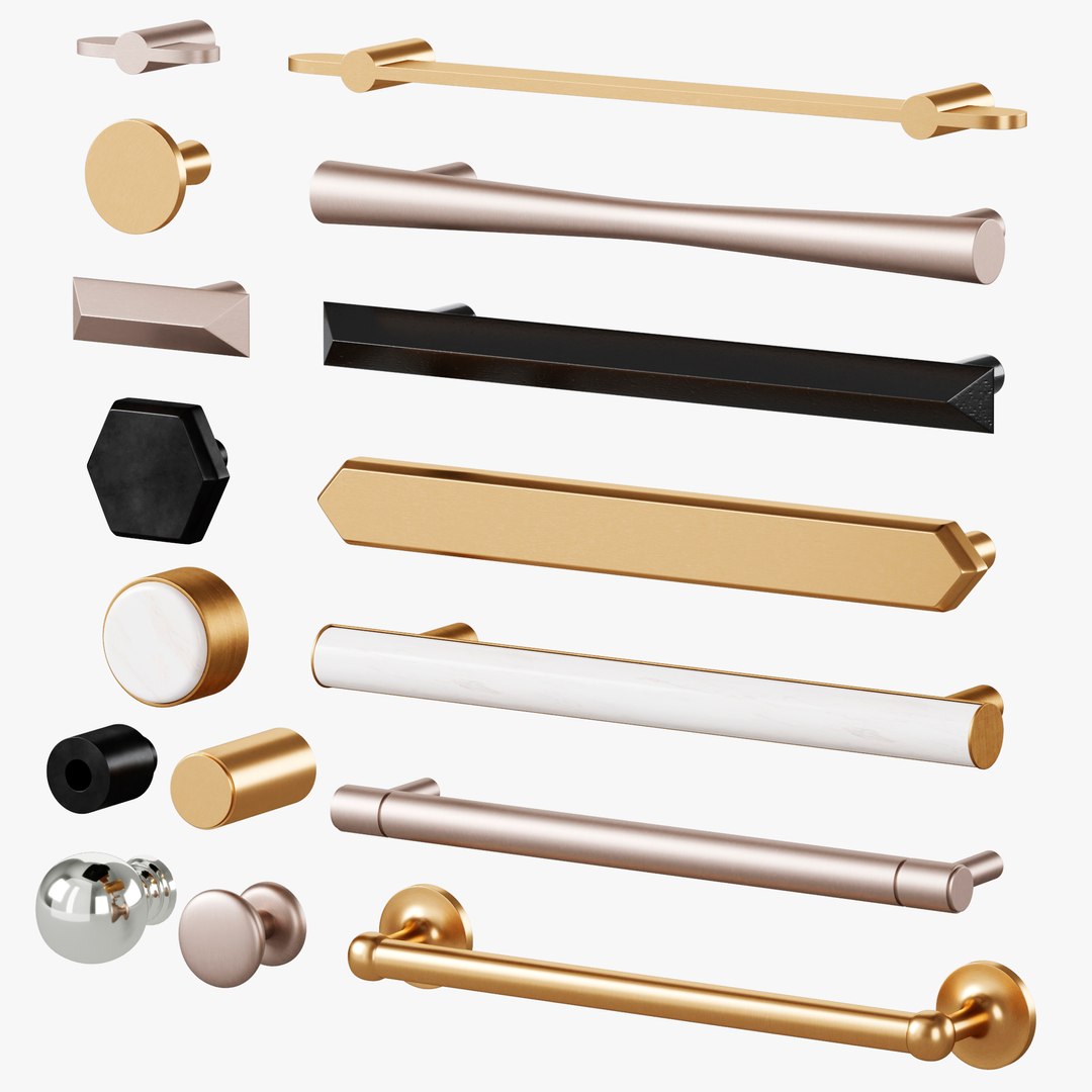 3D Furniture Handles Set 3 Model - TurboSquid 2217786