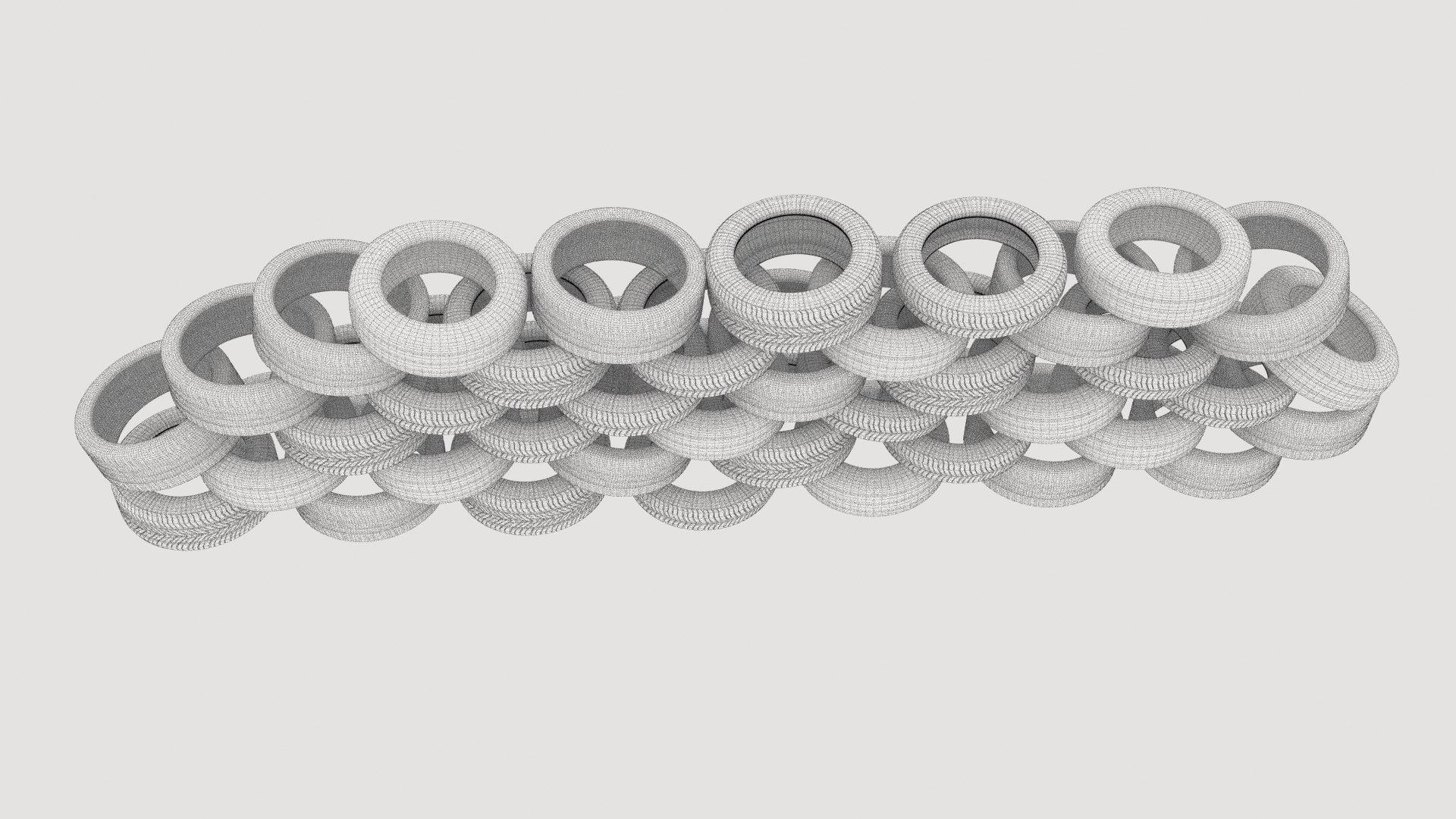 3D Stacked Tires 2 Model - TurboSquid 1949375