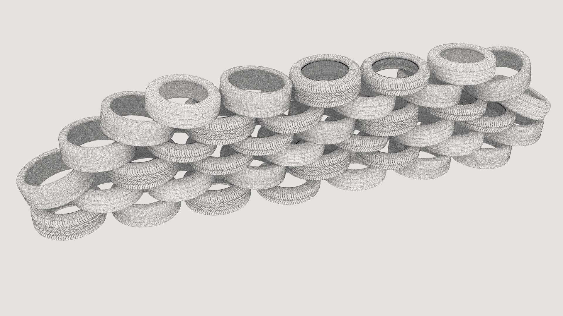 3D Stacked Tires 2 Model - TurboSquid 1949375