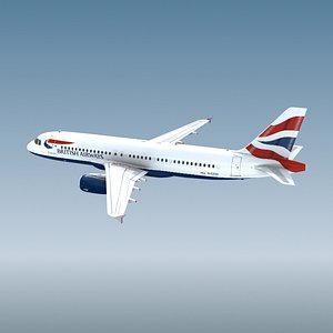 3d airbus a320 british airways