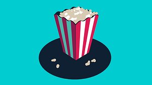 toon popcorn 3D model