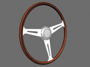 3ds max wood-rimmed steering wheel