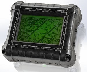 3D steampunk table clock complete model