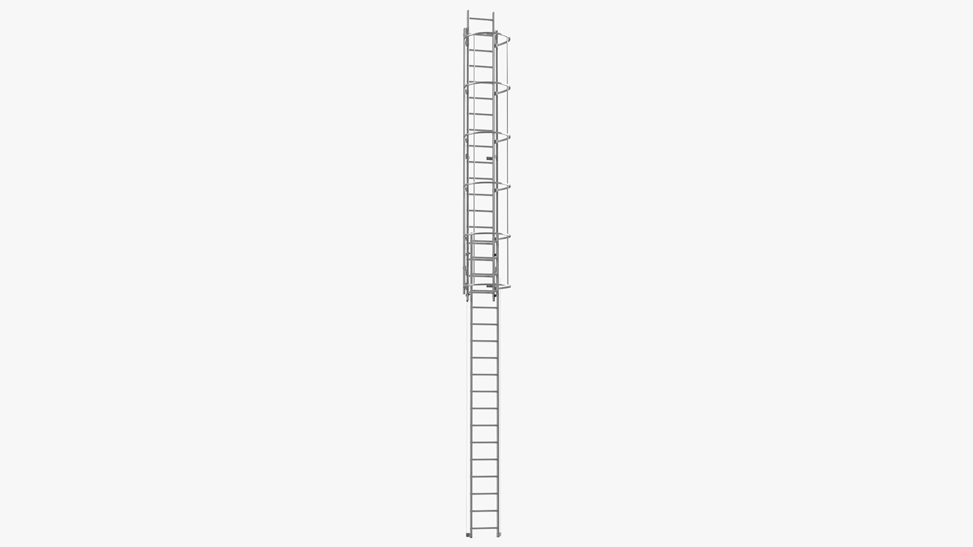 Fire Escape Dropdown Ladder Rigged for Cinema 4D 3D model preview