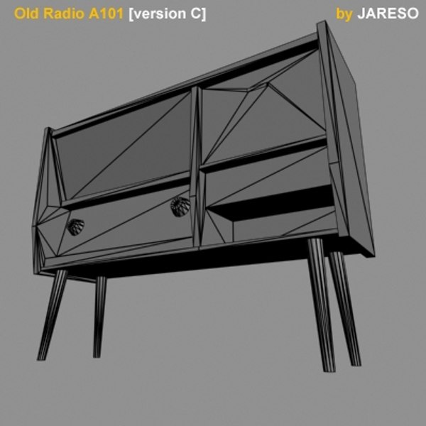 antique radio old a101c 3d model