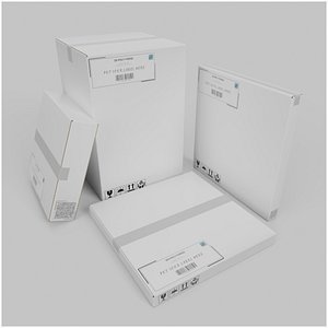 White Cardboard Box Luxury Packaging Quad – Rigged and Customizable