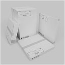 Luxusverpackung aus weißem Karton, Quad – individuell anpassbar