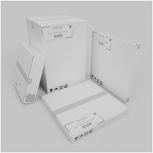 White Cardboard Box Luxury Packaging Quad – Rigged and Customizable