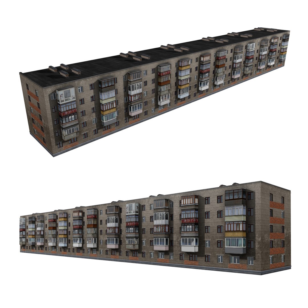 3D Model Brick Residential Building - TurboSquid 1550143