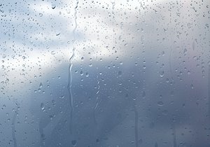 Water drops on glass