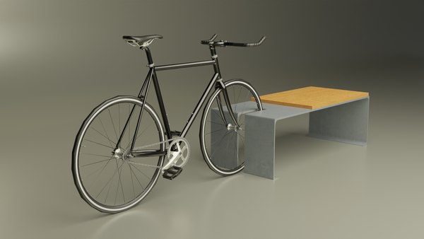 3D street bench bicycle model - TurboSquid 1607051