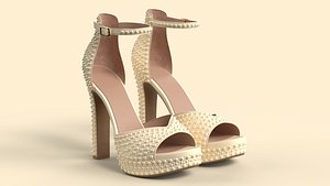 Unbranded Sandal 05 Women Platform Sandal Pearls 3D