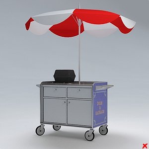 3d model hot dog cart