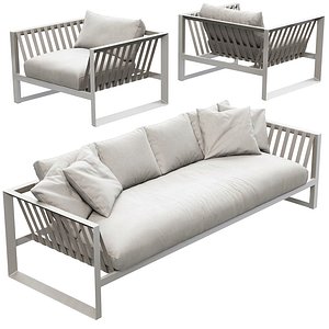 Andreu World SF4300 Sofa and Armchair 3D model