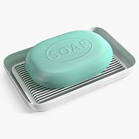 Oval Soap Bar in Plastic Tray White
