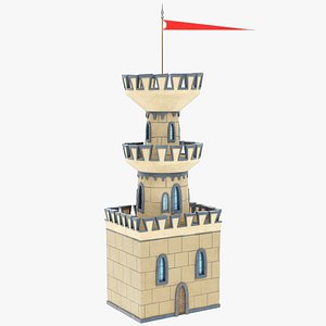stylized castle watch 3D model