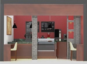 3D cafe shop model