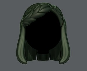 3D model girl hair