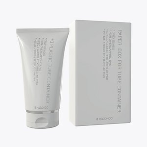 Plastic tube container with paper box 02