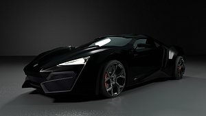 3D Lykan Hypersport Supercar Black