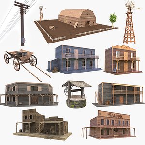 3D wild west house western saloon