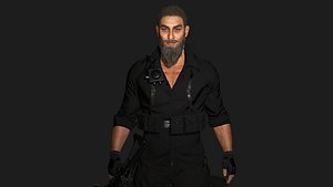 AAA 3D REALISTIC CHARACTER - ARABIC BEARDED MAN GUN SHOOTER GTA 3D model