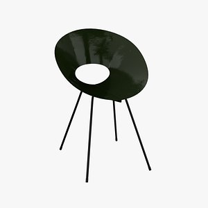3D Dark olive vintage metal chair