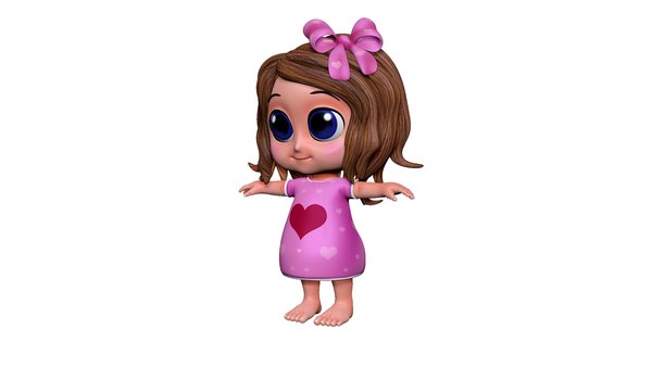 girl cartoon 3D model