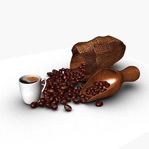 3D Coffee grains model