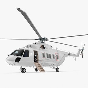 3D model Helicopter MI-171 A3 White Rigged